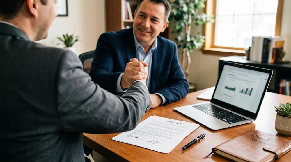 lead generation Closing a business deal generated from a warm word-of-mouth referral.